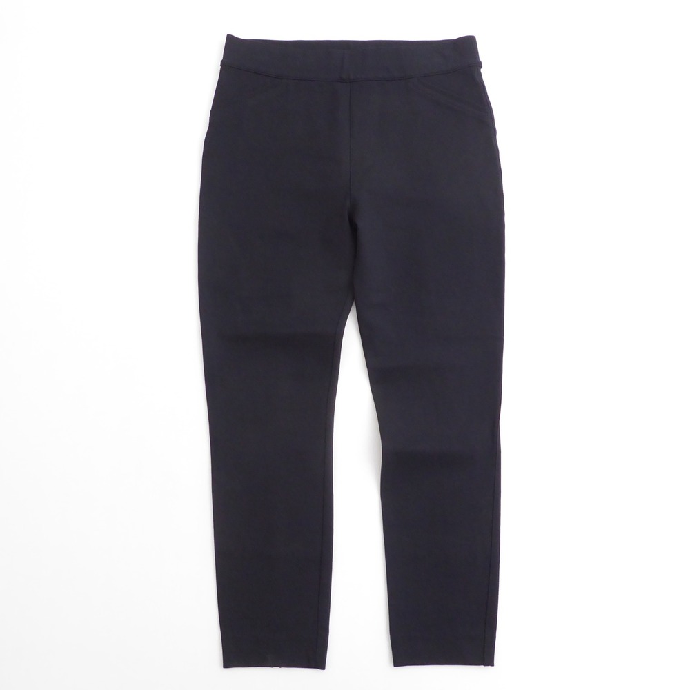 Spanx Womens The Perfect Pant Slim Straight Leg Black Ponte Ankle Slit Large